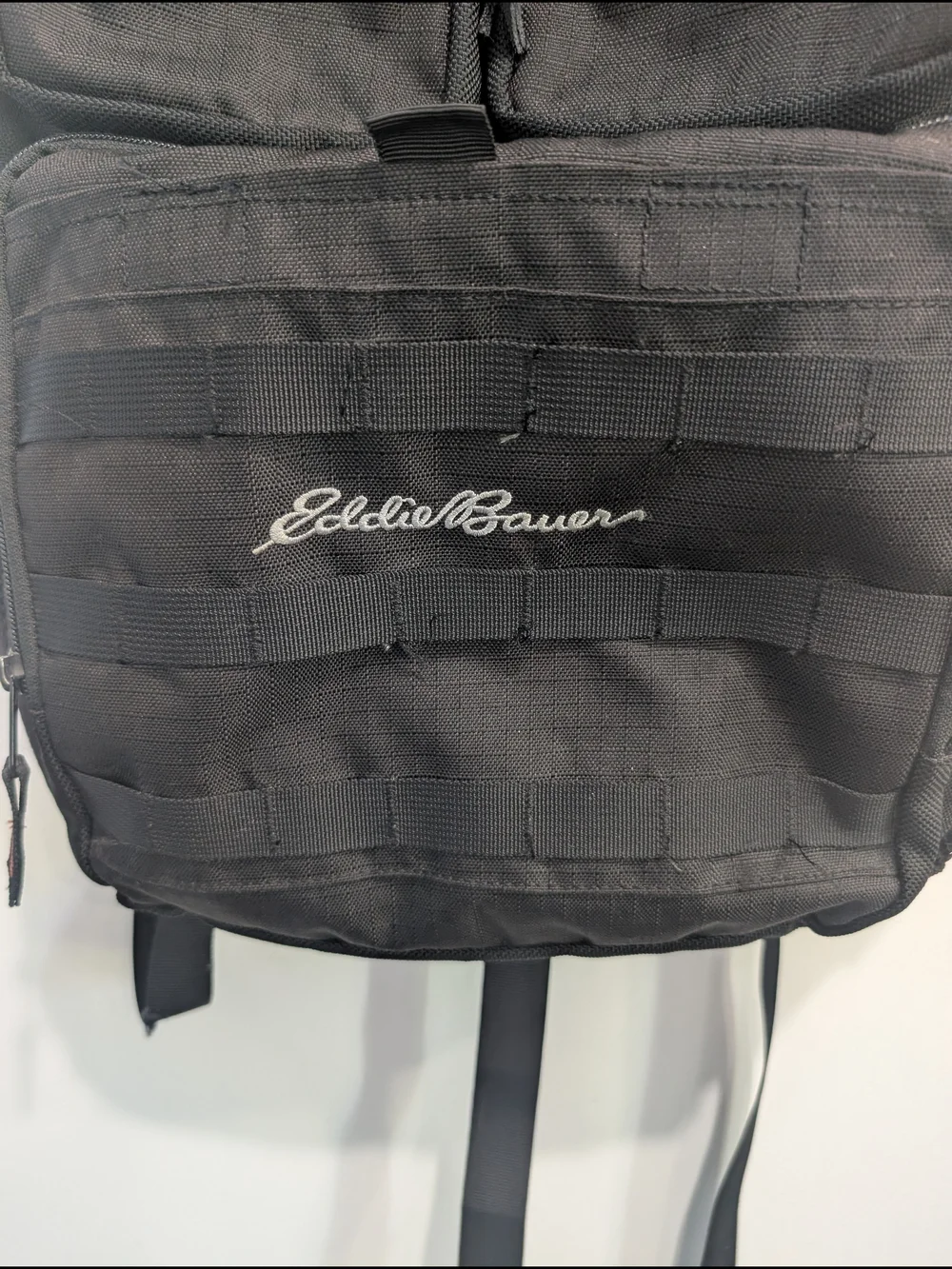 Eddie Bauer Cargo Tactical Backpack Black W/ Orange Accents Pockets 30L